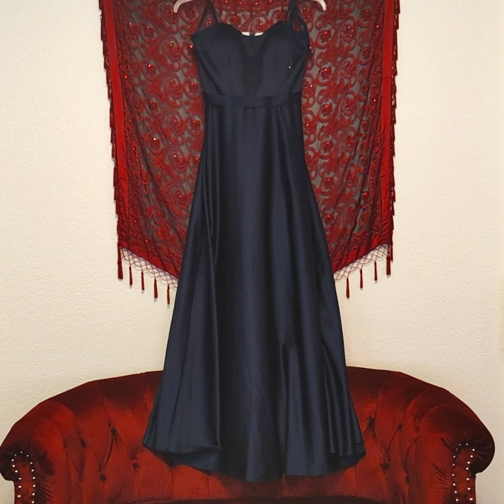 Allure Bridesmaids Dress 1602 Navy Size 14